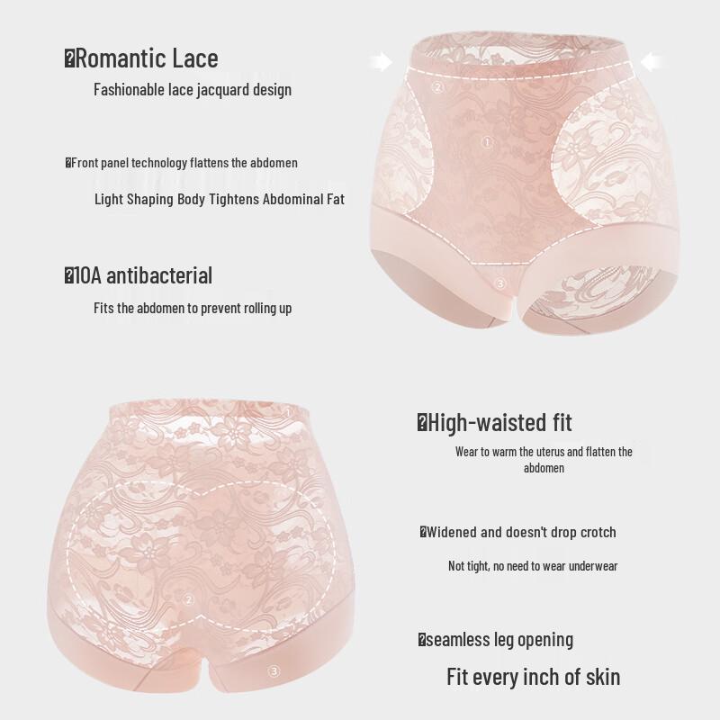 Women's High Waist Tummy Control Lace Shaping Underwear