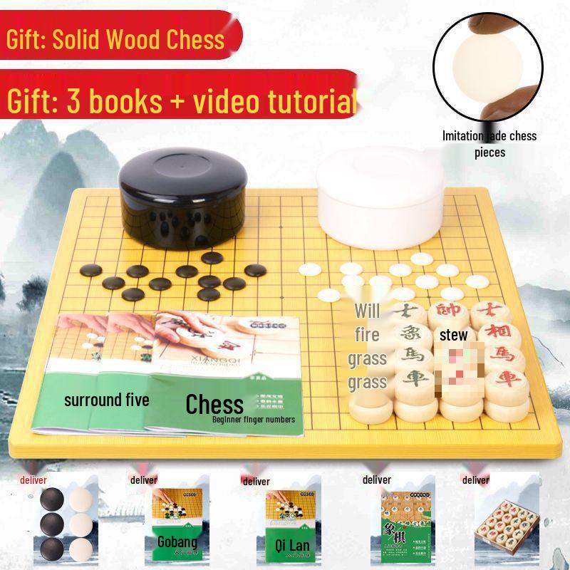 Large Frosted Chessboard - Eye-Friendly Imitation Jade Design, Drop-Resistant for Students, Ideal for Chess, Go, and Gomoku.