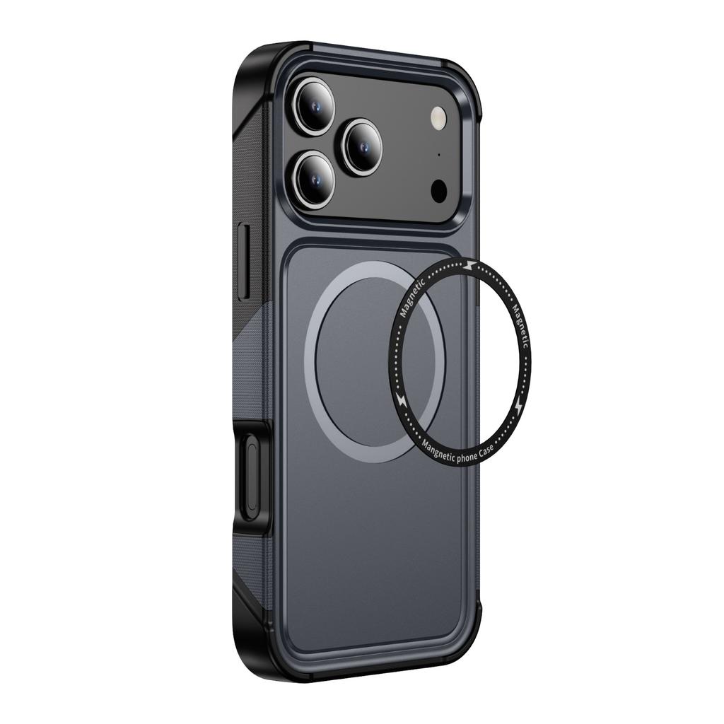 Mobile Phone Case Magnetic Four Corners Anti-fall Protective Case Frosted Anti-Scratch Wireless Charging Car Phone Case for Apple 17pm