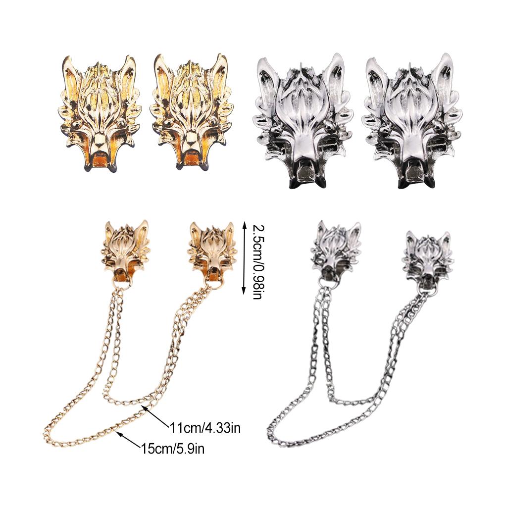 1 Paar Herren Damen Tierkopf Brosche Anstecknadel Legierung Anstecknadel Mode Hemden Dekorationen Schmuck für Party Ornamente