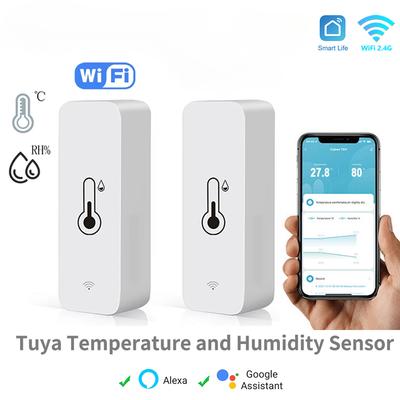Capteur d'humidité et de température intelligent WiFi Contrôleur d'hygromètre d'intérieur Surveillance Fonctionne avec haut-parleur intelligent Alexa Google Home