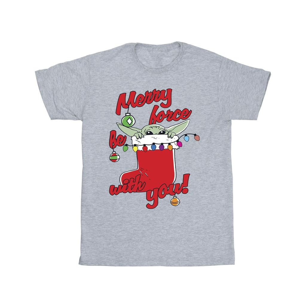 Star Wars Mandalorian Boys Merry Force Be With You T-Shirt