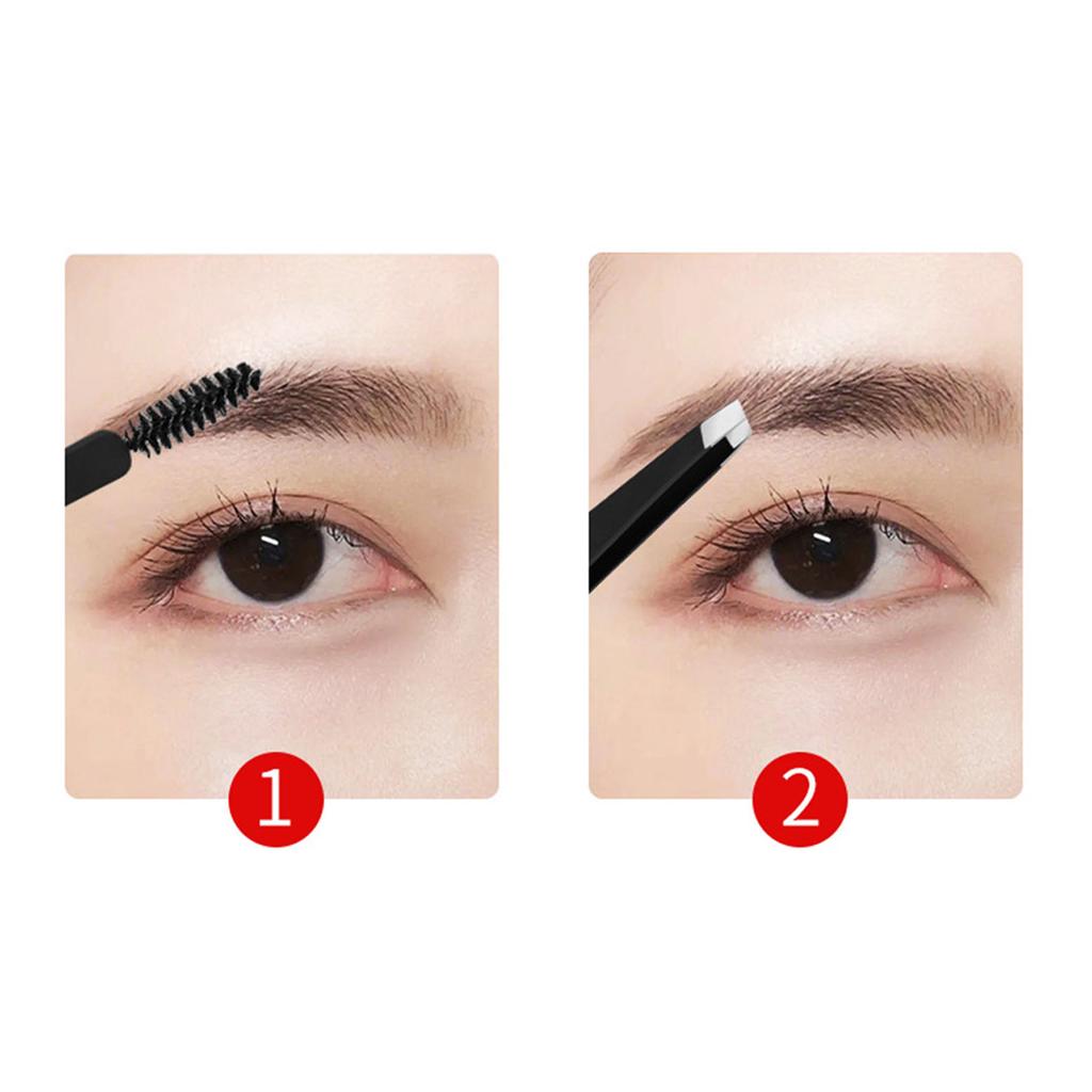 2PCS Eyebrow Tweezer Black Stainless Steel Ergonomic Design Eyelash Grafting Tweezer for Makeup