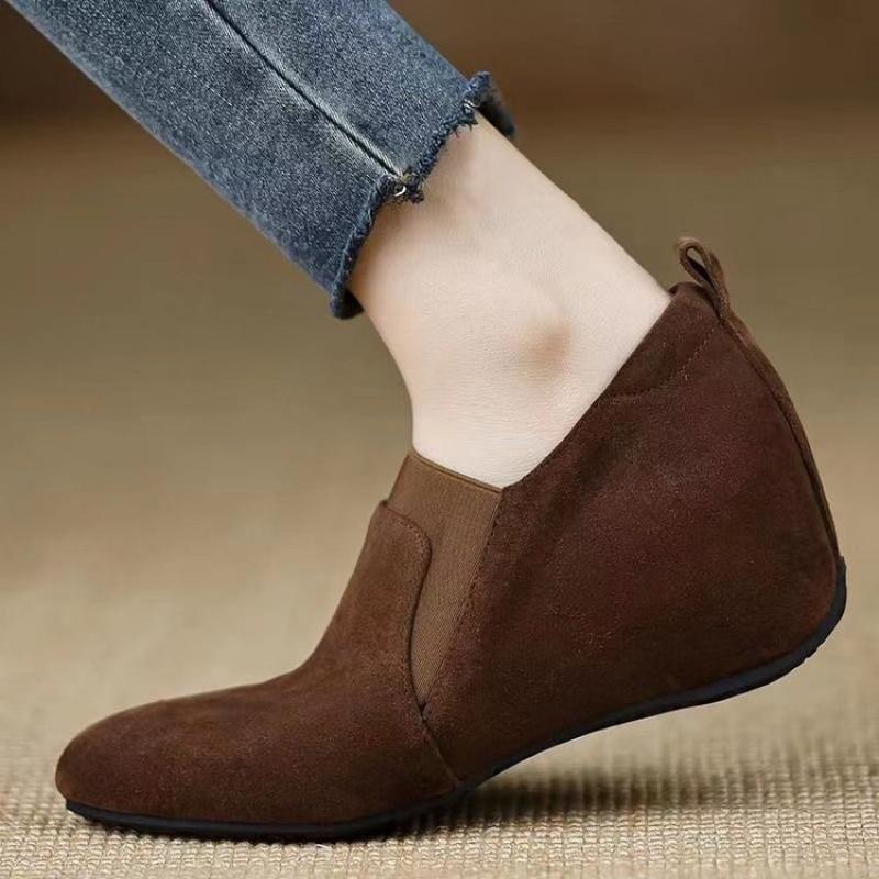 Pumps mit runder Spitze im französischen Stil zum Hineinschlüpfen Gommino Kaschmir2025Herbst Neu Hepburn-Stil Alles passend Damenschuhe
