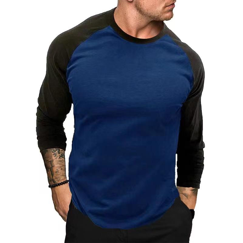 ETST0012 2024 Nieuw Heren T-shirt met Ronde Hals en Lange Mouwen Ademend Plus Size Basis T-shirt Heren Casual en Modieus Raglan Top 3XL
