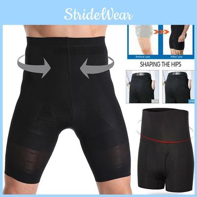Modelador de Corpo Masculino Controle de Barriga Emagrecimento Shapewear Shorts Cintura Alta Afina Abdômen