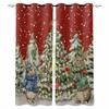 Jul Ekorre Snöflinga Retro Tall Mörkläggningsgardiner För Vardagsrum Sovrum Fönsterbehandling Persienner Draperier