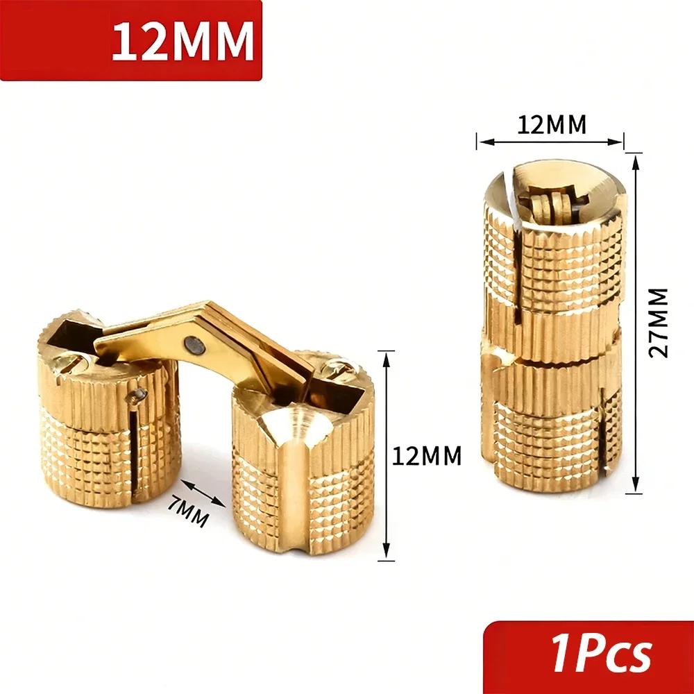 8*19mm ~ 16*33mm 1Pcs Cylindrical Hidden Gate Hinge Copper Invisible Hinges Cross Hinge Hidden Furniture Hardware