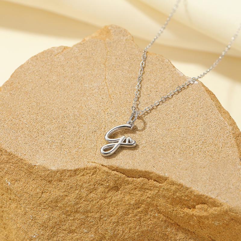 Banyan Tree S925 Silver English Letter Pendant Necklace - Simple, Elegant Style for Mother's Day