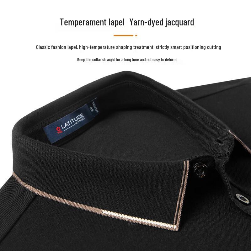 MONTAGUT Men's 100% Cotton Embroidered Long Sleeve Polo Shirt