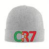 CR7 Logo Pletená Čepice Beanie Zimní Čepice Teplé Nové Čepice Unisex Dárek pro Ženy