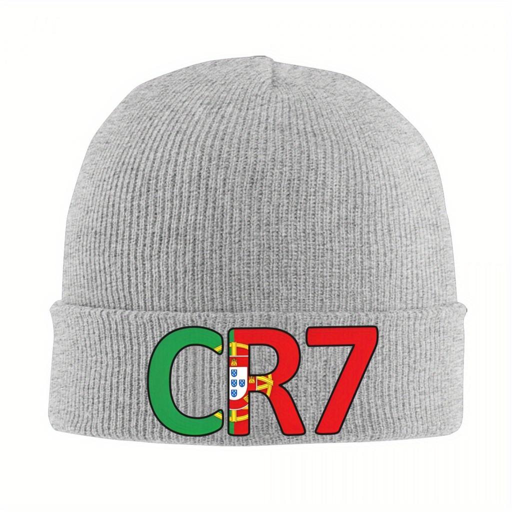 CR7 Logo Pletená Čepice Beanie Zimní Čepice Teplé Nové Čepice Unisex Dárek pro Ženy