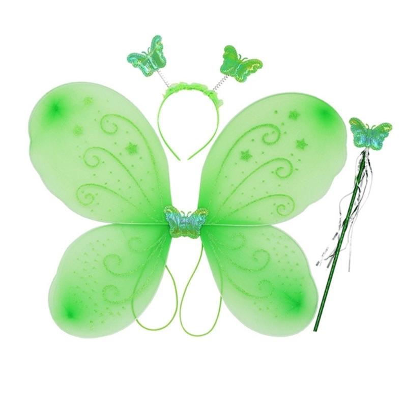 Scintillante Carina Sognante Fata Principessa Angelo Bacchetta Farfalle Ala Cerchietto Festa di Compleanno Halloween Cosplay Costume Accessorio