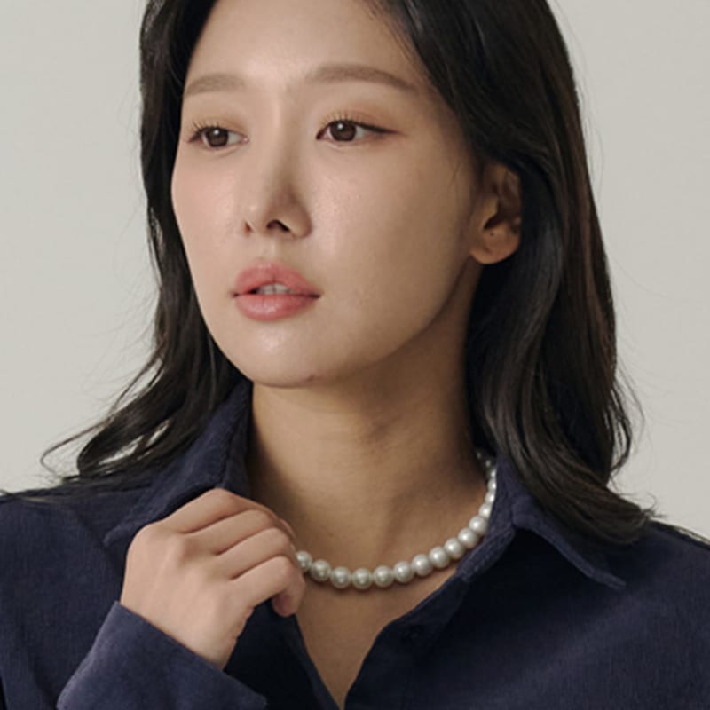 SORRY TOO MUCH LOVE 12mm White-ball Pearl Necklace_White