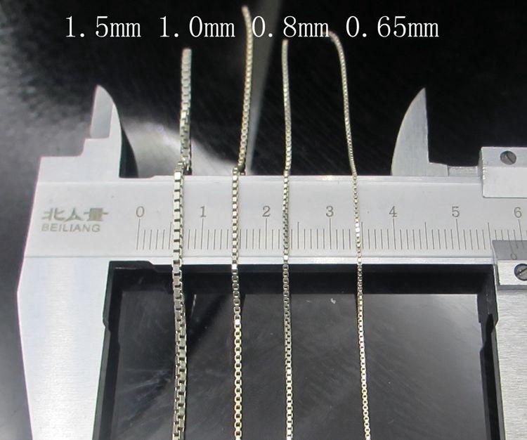 Real 925 Sterling Silver Box Chain for Jewelry Accessories Making Bracelet Necklace