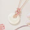 Lotus Joy Koi Fish Peace Buckle Necklace: Women's Chinese-Style Retro Luxury Clavicle Chain.