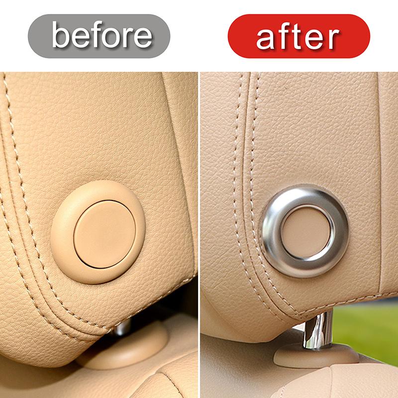 Car Accessories Seat Headrest Adjustment Button Loops Circles Frame Decoration Sticker Ring Cover Trim For Porsche Macan 2014-21