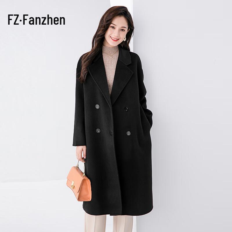 Fanzhen Women's 100% Wool Mid-Length Overcoat