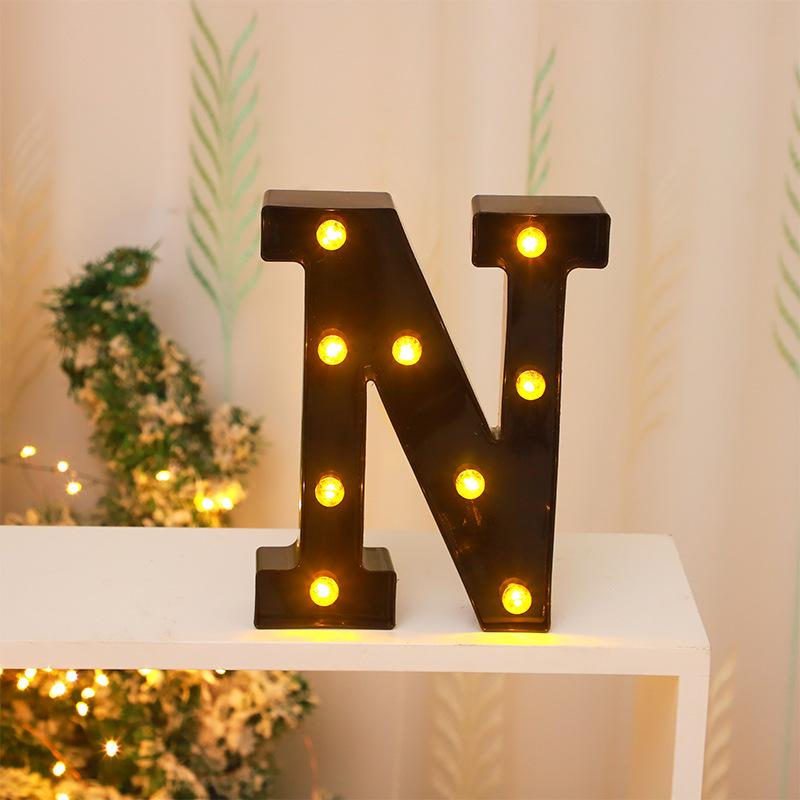 Cross-border Hot-Selling Black LED Letter Lamp for Proposal, Festival Decoration, and Ambiance Arrangement