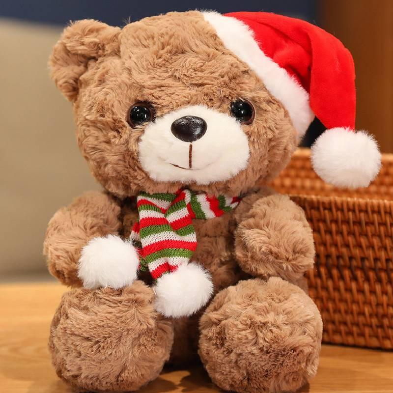 Scarf Hat Wear Teddy Bear Plush Toy Christmas Stuffed Animal Doll Gift Birthday