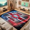 Montreal Canadiens Personalized Crystal Velvet Carpet, Customized Name Text Soft Anti‑Slip Rug for Living Room Bedroom