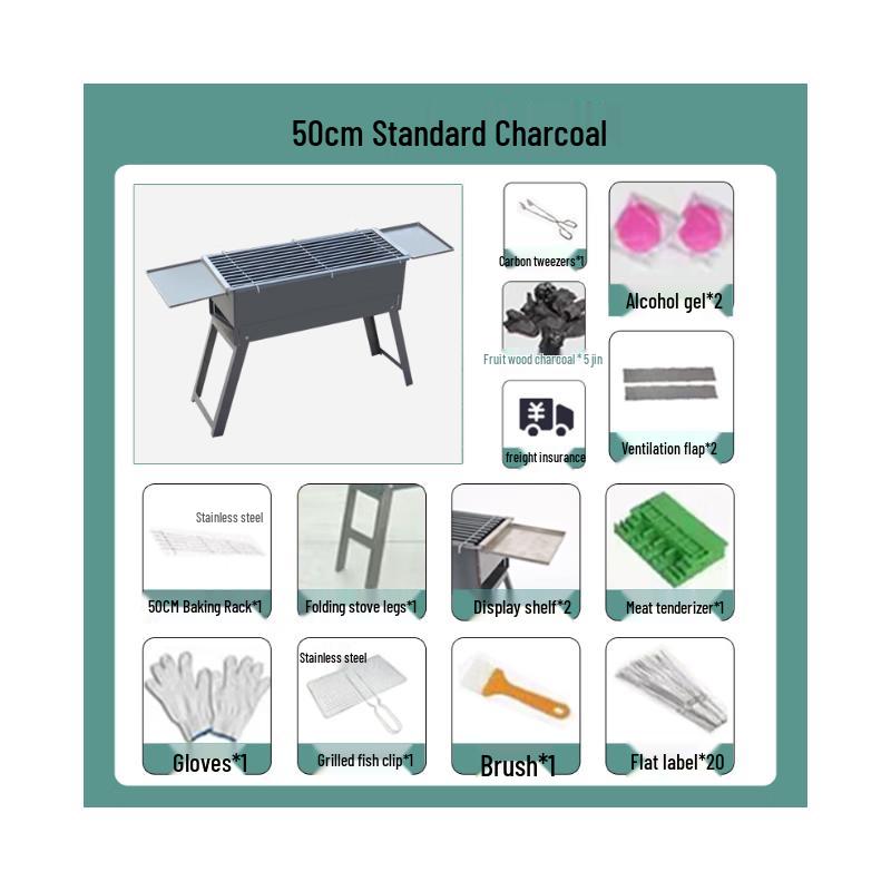 Lantu Outdoor Charcoal BBQ Grill with Shelf