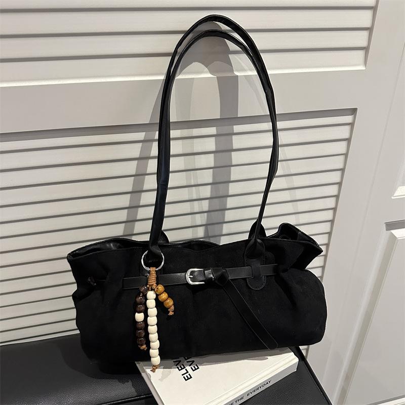 

Korean version retro handbag versatile classic large-capacity commuting simple daily shoulder messenger bag tote bag Without pendant