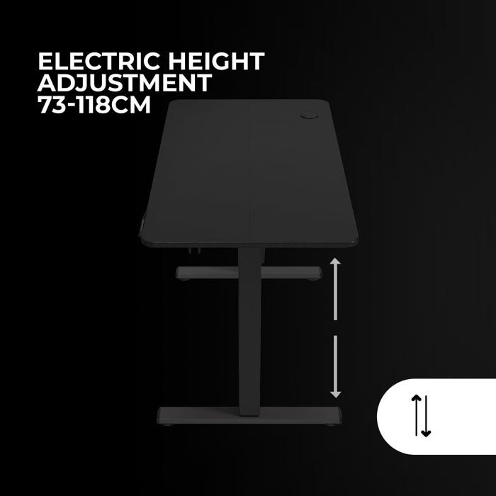 Bureau - MARS GAMING - MGD-ERGOPRO - Réglage Électrique 73-118cm - Surface Ergonomique - Métal Noir