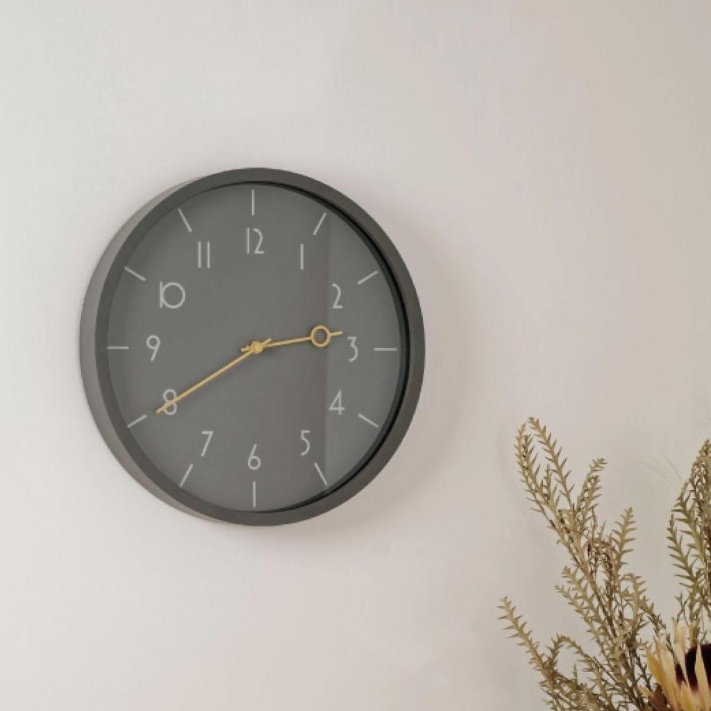 Interform Wall Clock CL-4344NV Veteri Navy/Mustard Yellow Wood W29.5 X H29.5 X D4.5cm