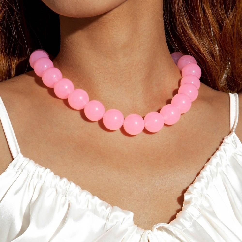 Elegant Colourful Choker Adjustable Length Round Necklace Bohemia Bead Necklace Holiday Party