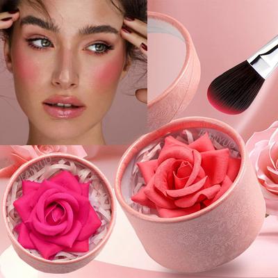 Μονόχρωμο 3D Μπλε Ρουζ Υψηλής Λάμψης με Πέρλες για Λάμψη Προσώπου, Περίγραμμα, Κοντούρ, Ρουζ με Λάμψη, Δώρο Μακιγιάζ