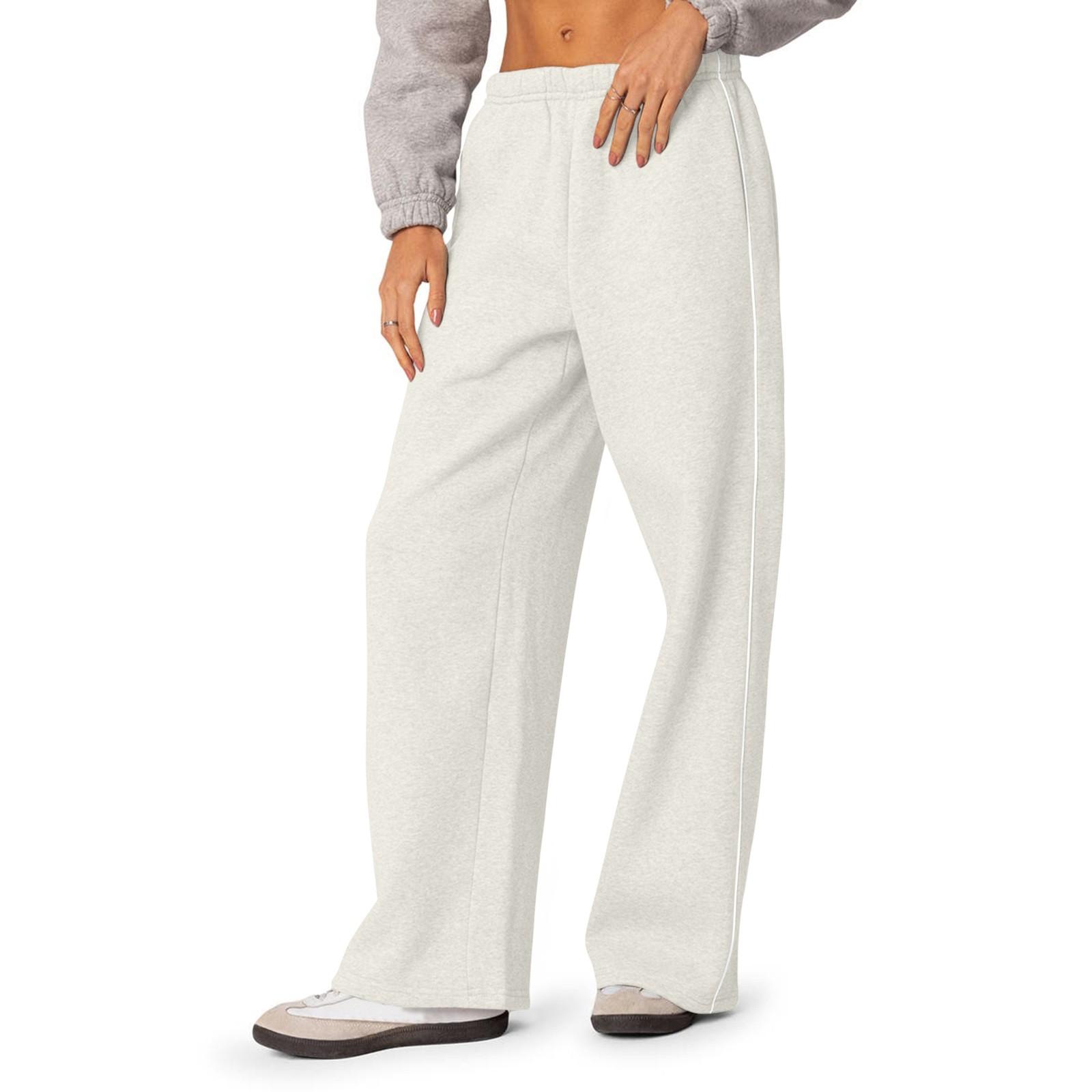 

Мешковатые спортивные штаны для женщин с высокой талией, женские спортивные штаны для тренировок с карманами XL белый