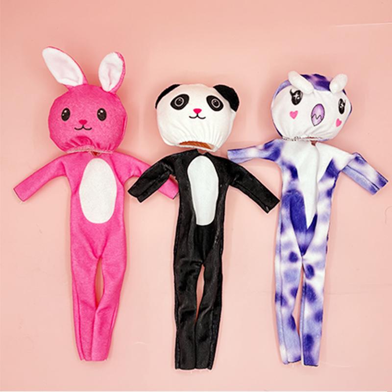 

3pcs/Pack 30cm Fashion Doll Clothes Cartoon Tiger Rabbit Panda Wear Animal Model Outfit Accessories Girl Game Toys DIY for Kid Friendly Entertaining