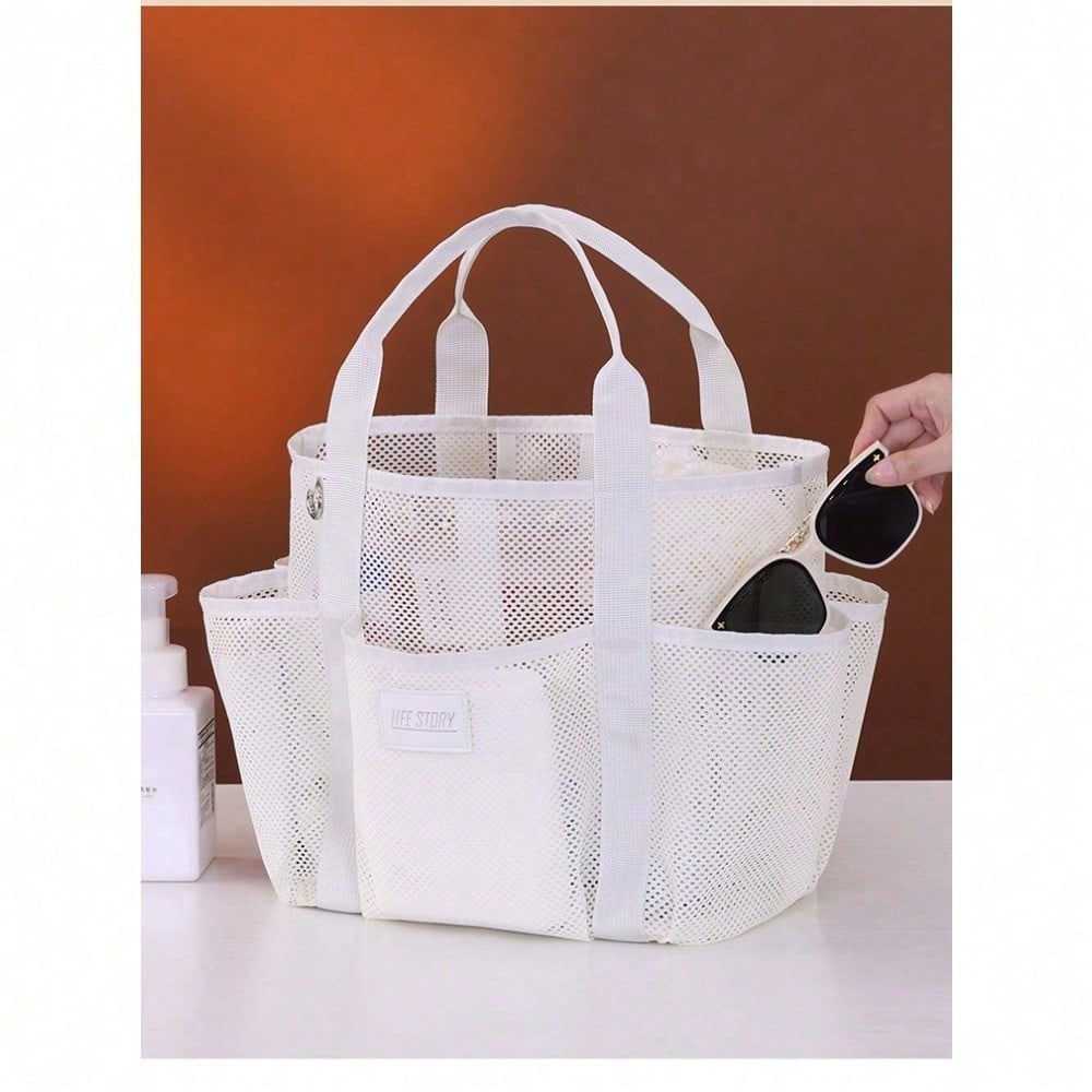Mesh Beach Bag Travel Storage Bag Portable Swimming Vacation Storage Bag