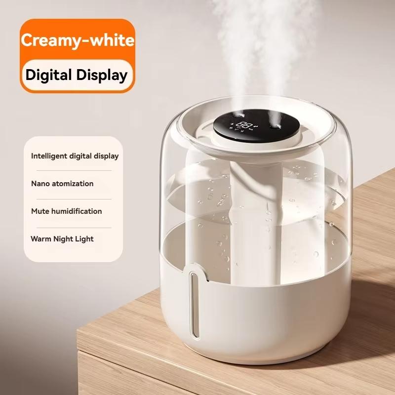 6.8L Large Capacity Humidifier USB Dual Spray Home Office Bedroom Desktop Air Moisturizer Purifier Silent Night Light Diffuser