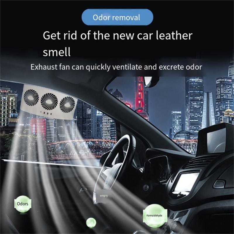 Car Window Fan Auto Cooler Radiator Exhaust Fan Air Vent Radiator Solar Powered