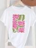 (Asian Size) Short Sleeve Women's Top T Female Print  Fashion Ladies O-neck Butterfly Cute Lovely Casual Clothing  Graphic Tee T-shirts