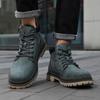 Men's Mid-Top Leather Work Boots - Autumn British Style High-Top Martin Shoes