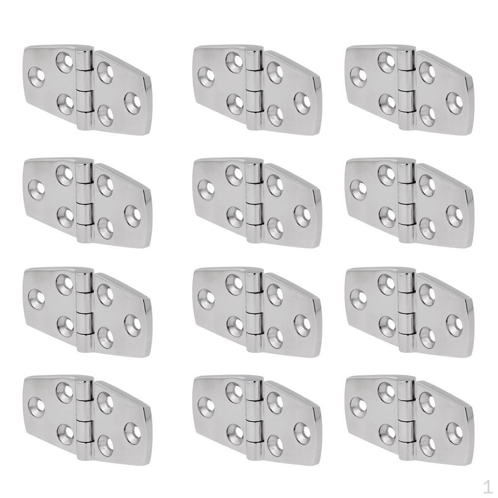 

12 Pieces High Polished 316 Stainless Steel Strap Hinge Door for Marine Boat Yacht RV