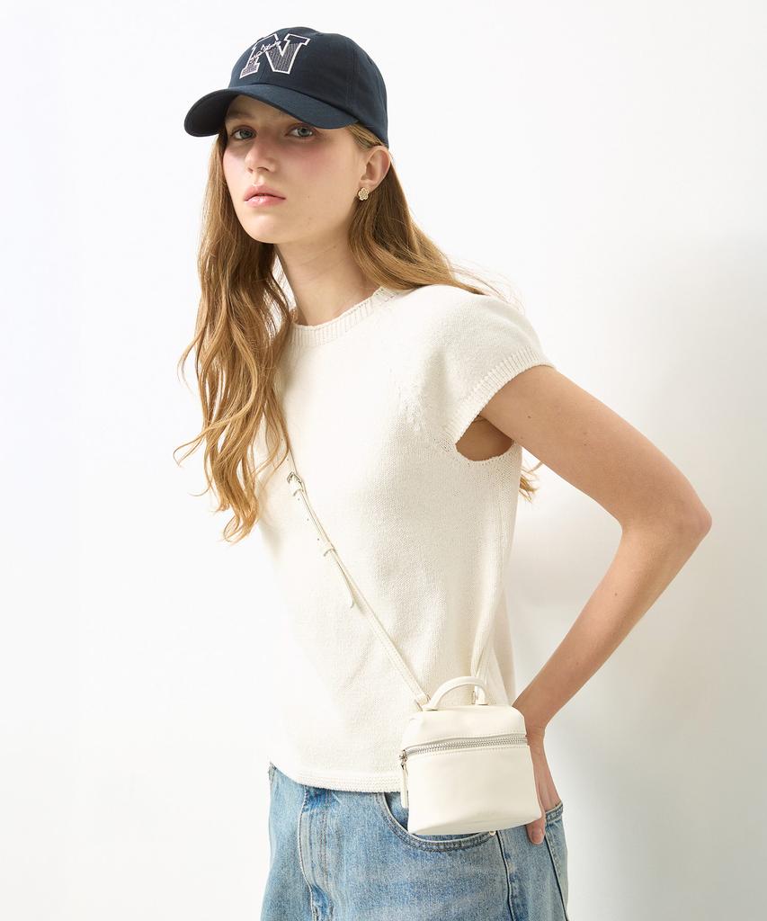 New Looky Cross Mini Leather Bag _Snow