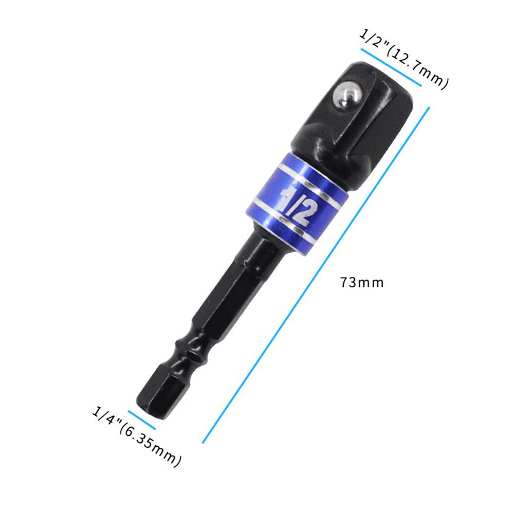 Xinsen Tuo 8pcs Steel Ball Hex Shank Socket Connectors with Color-coded Safety Bead, AD Conversion Extension Rods