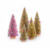 Decorazione da tavolo Piccolo albero di pino Neve Gelo Colorato Ago di pino in polvere Mini albero di Natale