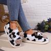 Cross-border thickened bag and cartoon cow Mao Mao slippers winter home leisure indoor home bag head warm and non-slip