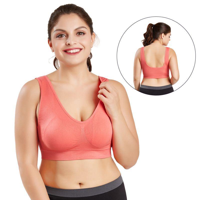 Pure Women Color Plus Size Ultrathin Large Bra Sports Bra Full Bra Tops Cup