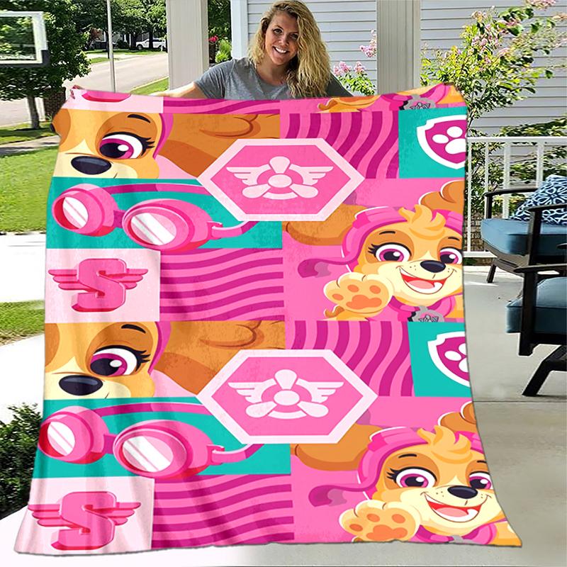 1pc Blanket Paw Patrol characters Print Design, Lightweight Blanket for Sofa, Bed- Soft &Warm, Gift for All Seasons like Christmas, Halloween