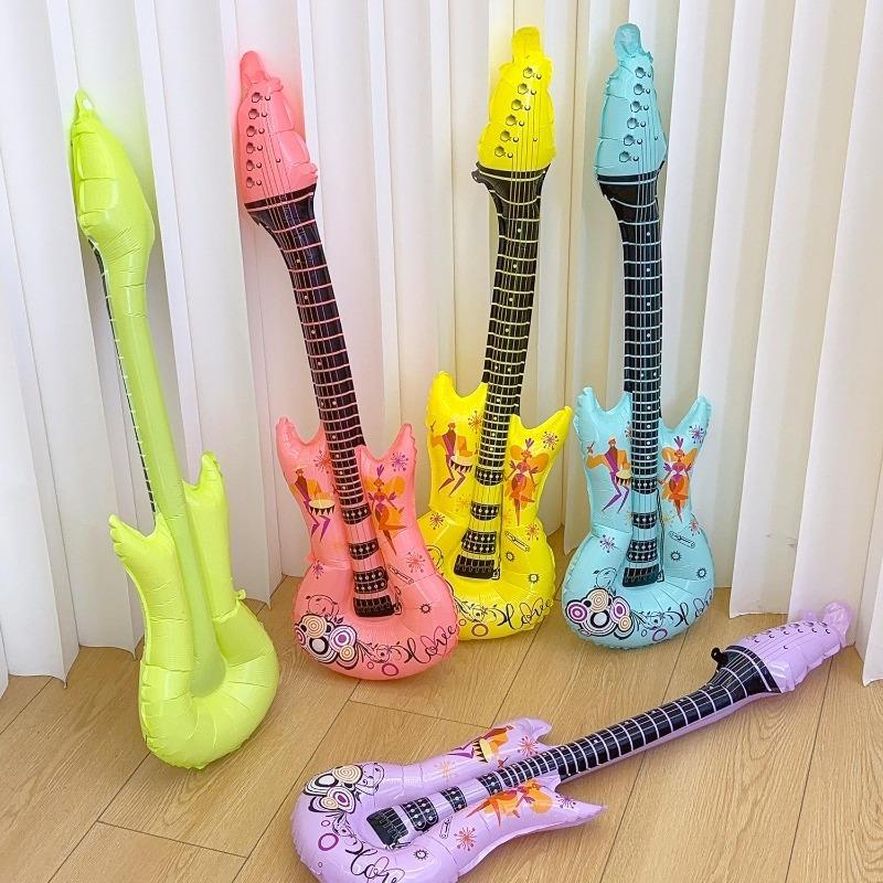 5/1PC Rock Guitar Shaped Balloon Aluminum Foil Inflatable Balloon Festive Party Supplies for Disco Birthdays Music Themed Events