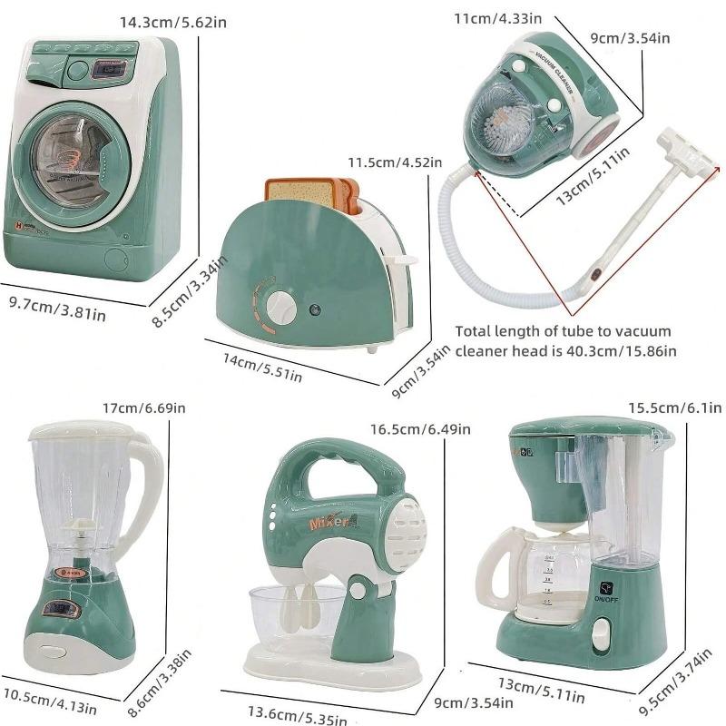 Szerepjáték Konyhai Készülékek Játék Hanggal és Fénnyel Kávéfőző Gép Keverőgép Pirítós Kenyérpirító Turmixgép Gyerek Konyhai Játékkészlet Ajándékok