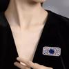 Retro Hollow Engraved Square Suit Brooch Women'S Light Luxury High Sense Exquisite Temperament Coat Brooch Accessories