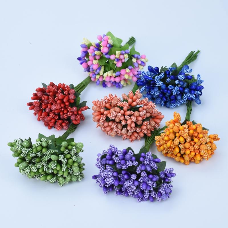 Decorative Flowers Wreaths Fake Plants Stamen Scrapbooking Festival Decoration Home Wedding Bridal Bouquets Artificial Flowers