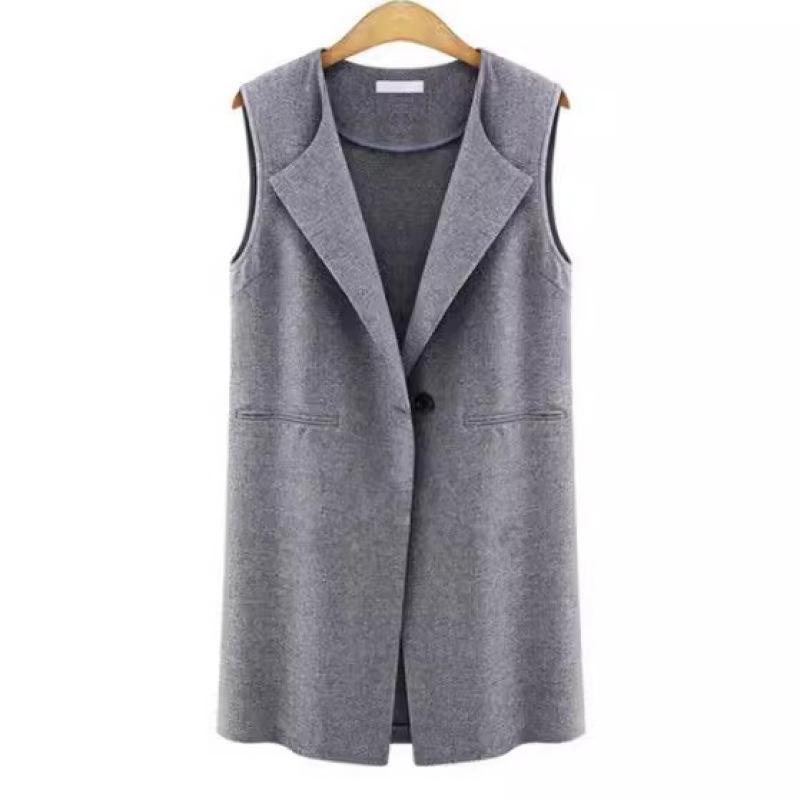 

Tooxika весна и осень новый большой размер женский однотонный жилет с лацканами куртка 5XL